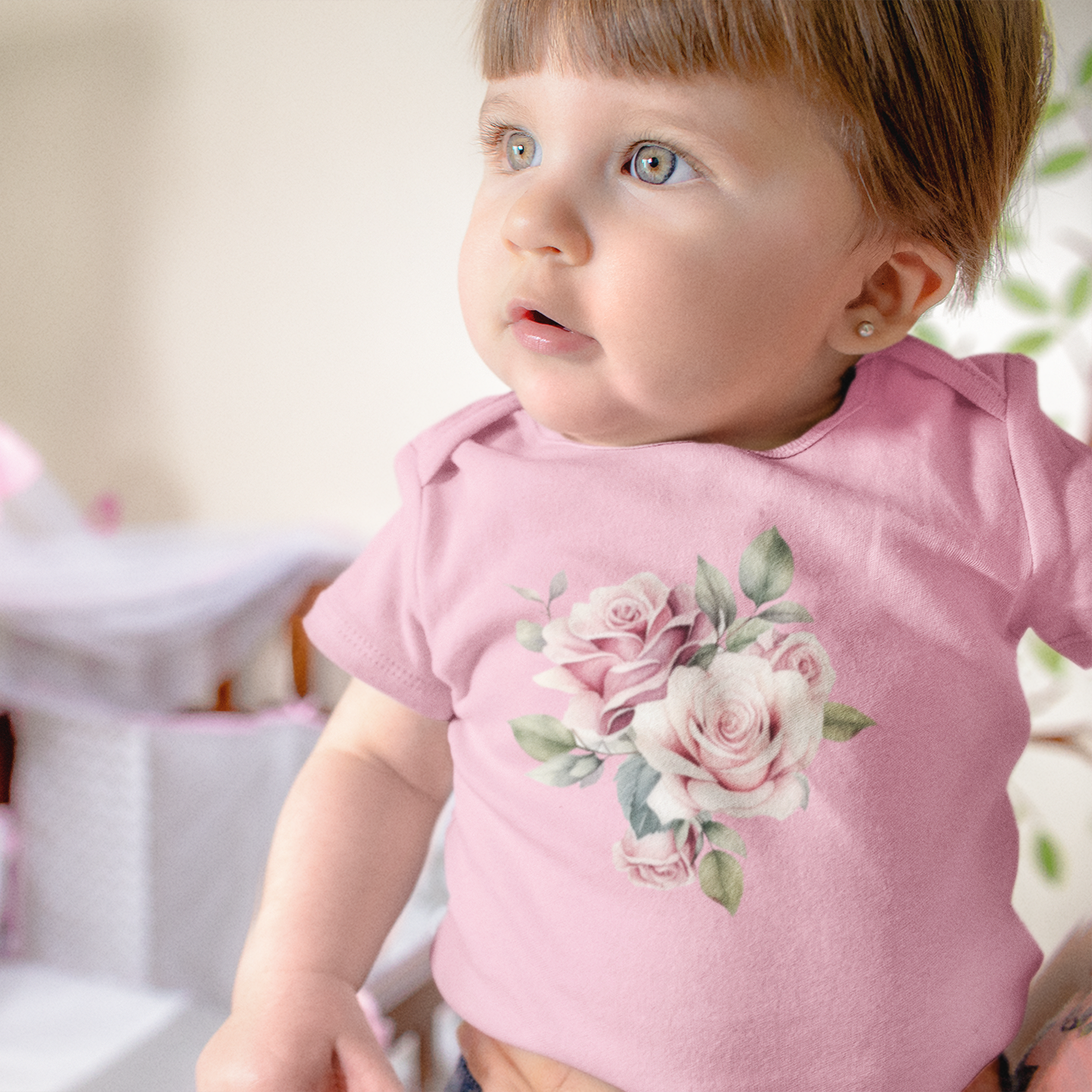 Rosé Infant Baby Girl Rib Bodysuit 6M-18M