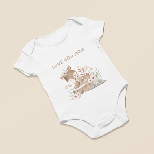 Love Mom Infant Baby Girl Bodysuit NB - 18M