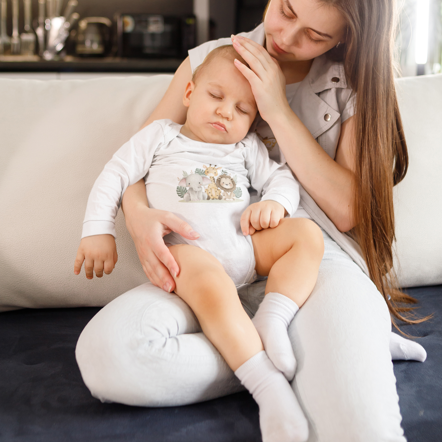 Willow Infant Baby Boy Long Sleeve Bodysuit NB-18M