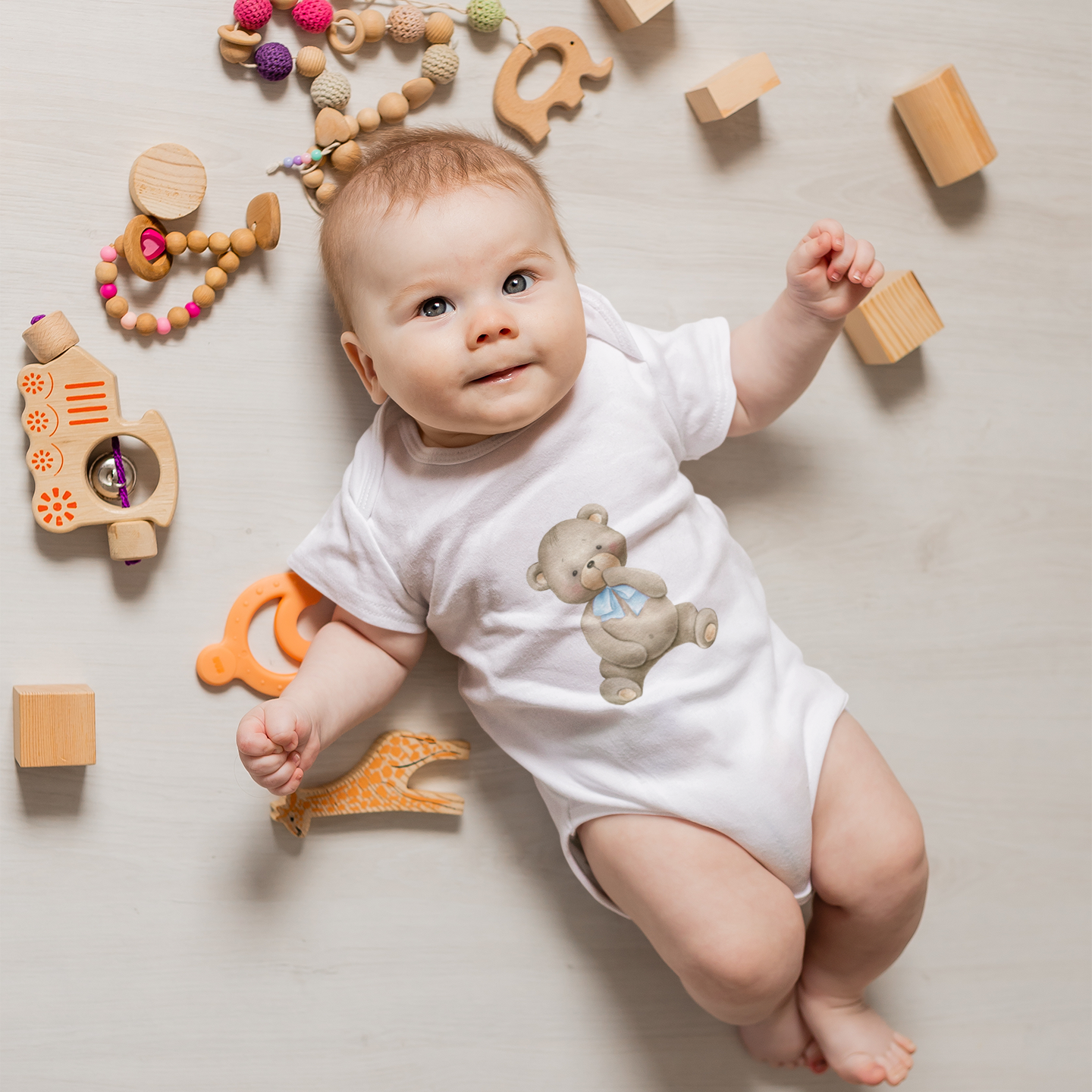 Teddy Tuck Infant Baby Boy Bodysuit NB-12M