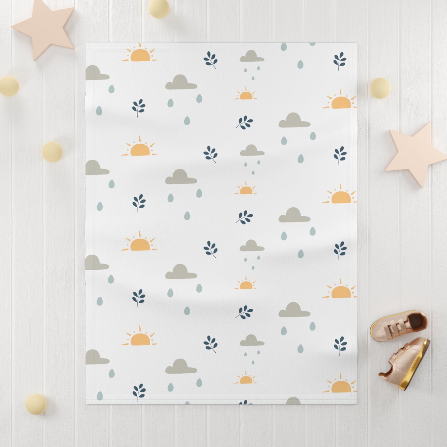 Raindrops Soft Fleece Baby Blanket 30"x40"