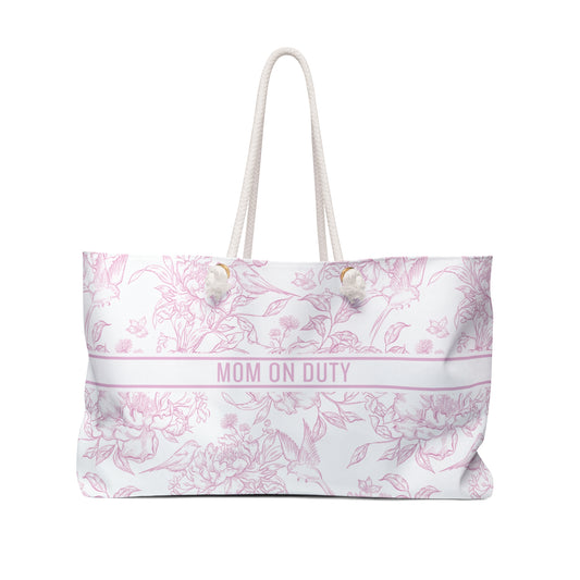 Mom on Duty Tote Bag - Pink