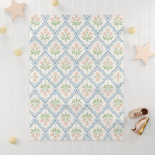 Rosette Soft Fleece Baby Blanket 30"x40"
