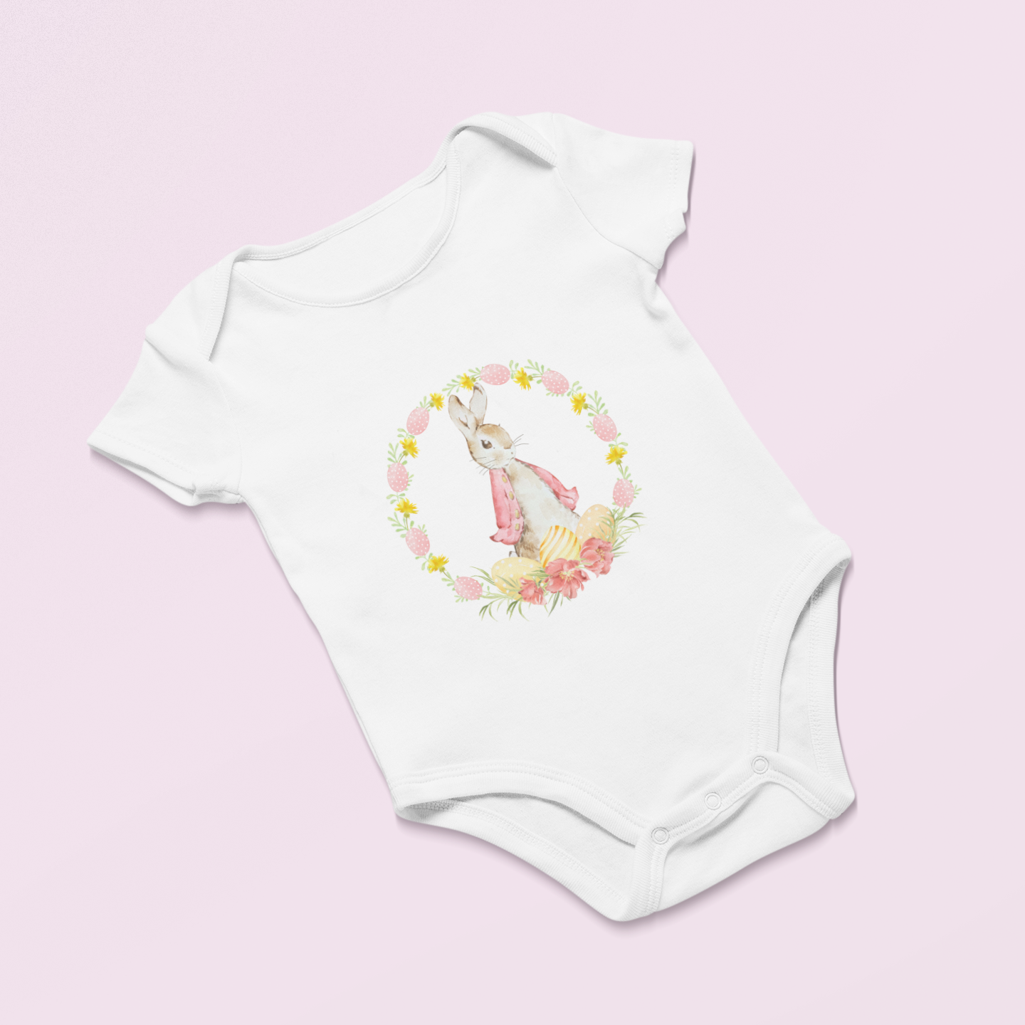 Hoppy Easter Infant Baby Girl Rib Bodysuit NB-18M