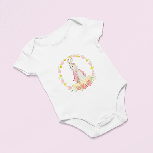 Hoppy Easter Infant Baby Girl Rib Bodysuit NB-18M
