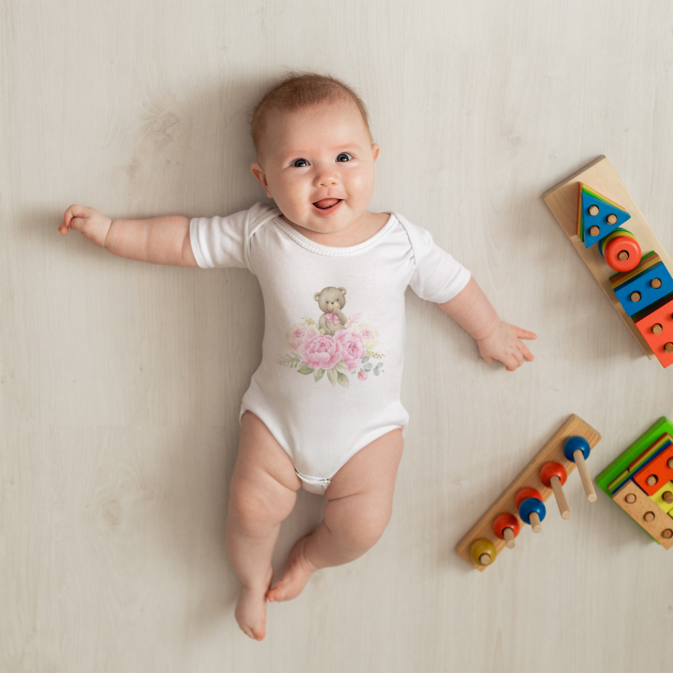 Peony Hug Infant Baby Girl Rib Bodysuit 6M-18M
