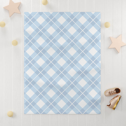 Cloud Check Soft Fleece Baby Blanket 30"x40"