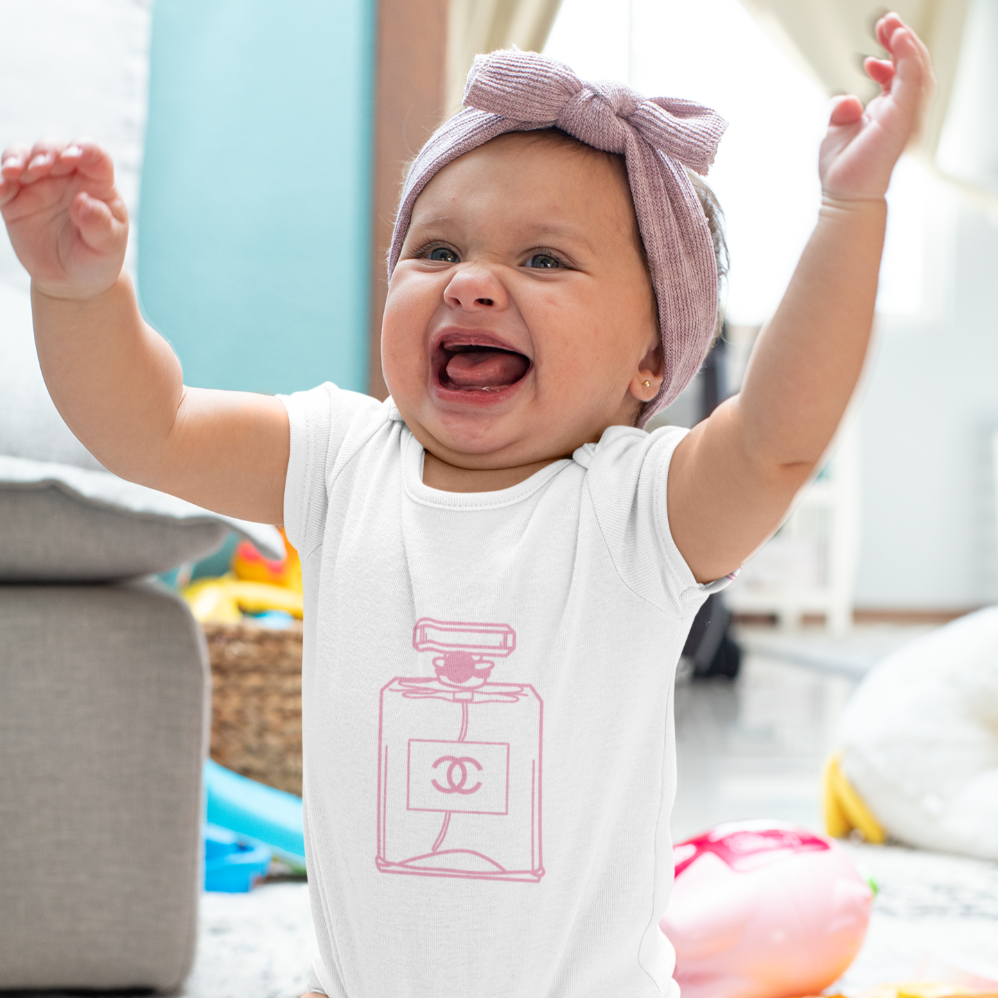 Glam Infant Baby Girl Rib Bodysuit NB-18M