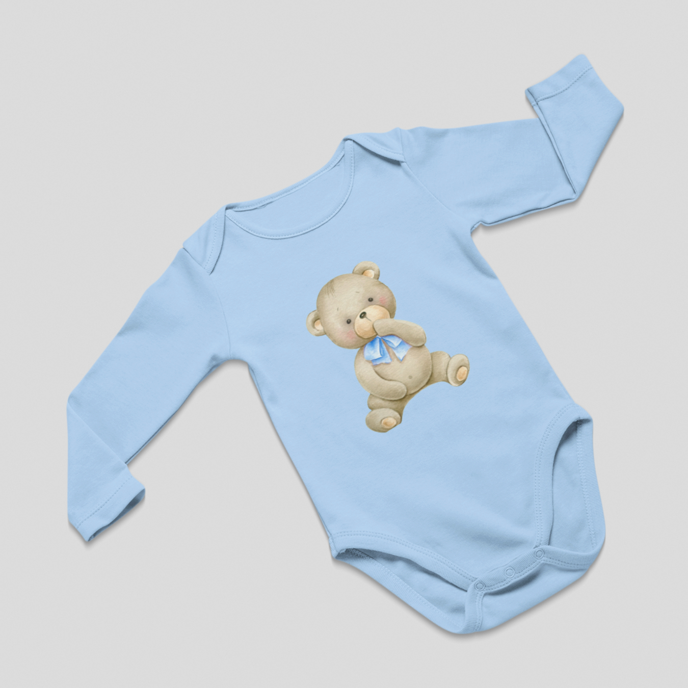 Teddy Tuck Infant Baby Boy Long Sleeve Bodysuit NB-18M