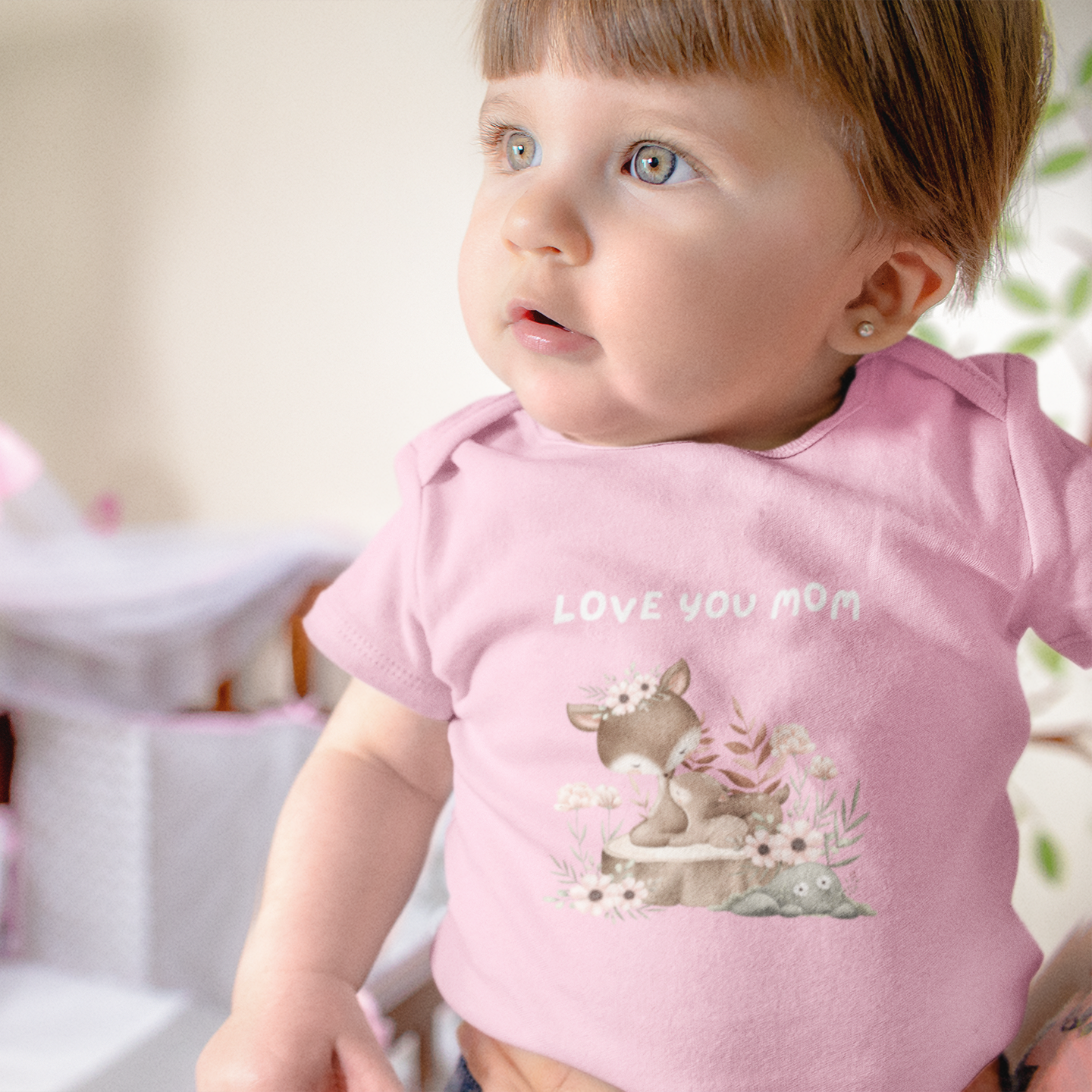 Love Mom Infant Baby Girl Bodysuit NB - 18M